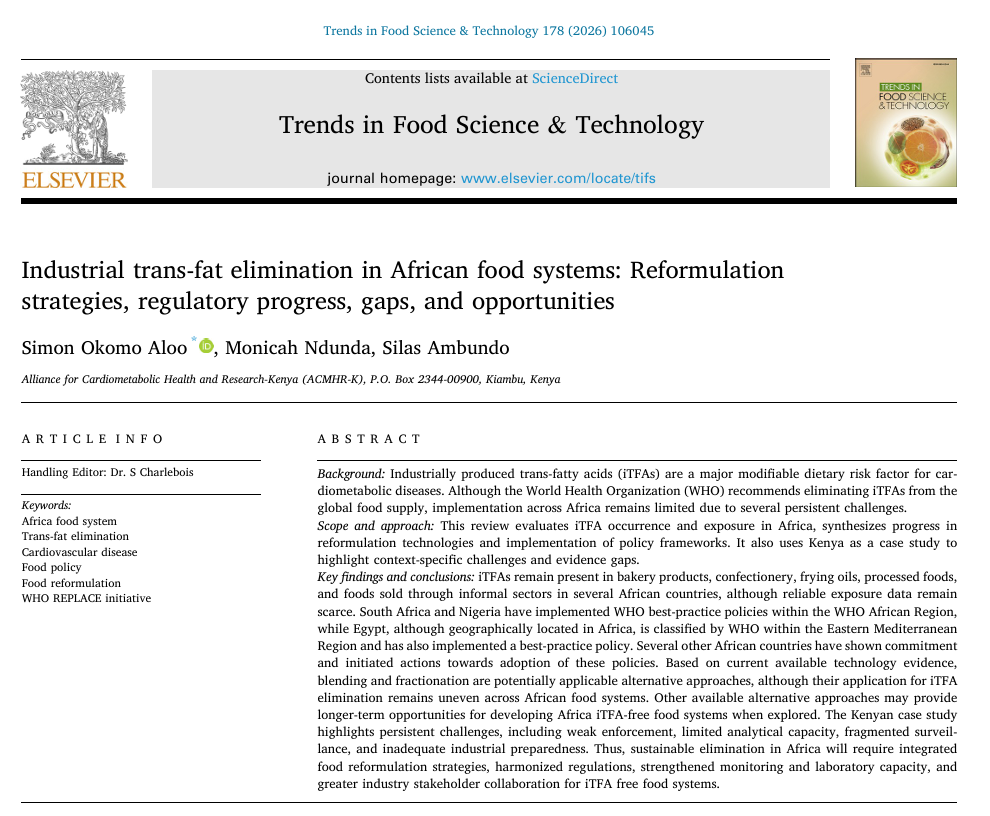 Industrial Trans Fat Elimination in African Food Systems: Reformulation Strategies, Regulatory Progress, Gaps, and Opportunities